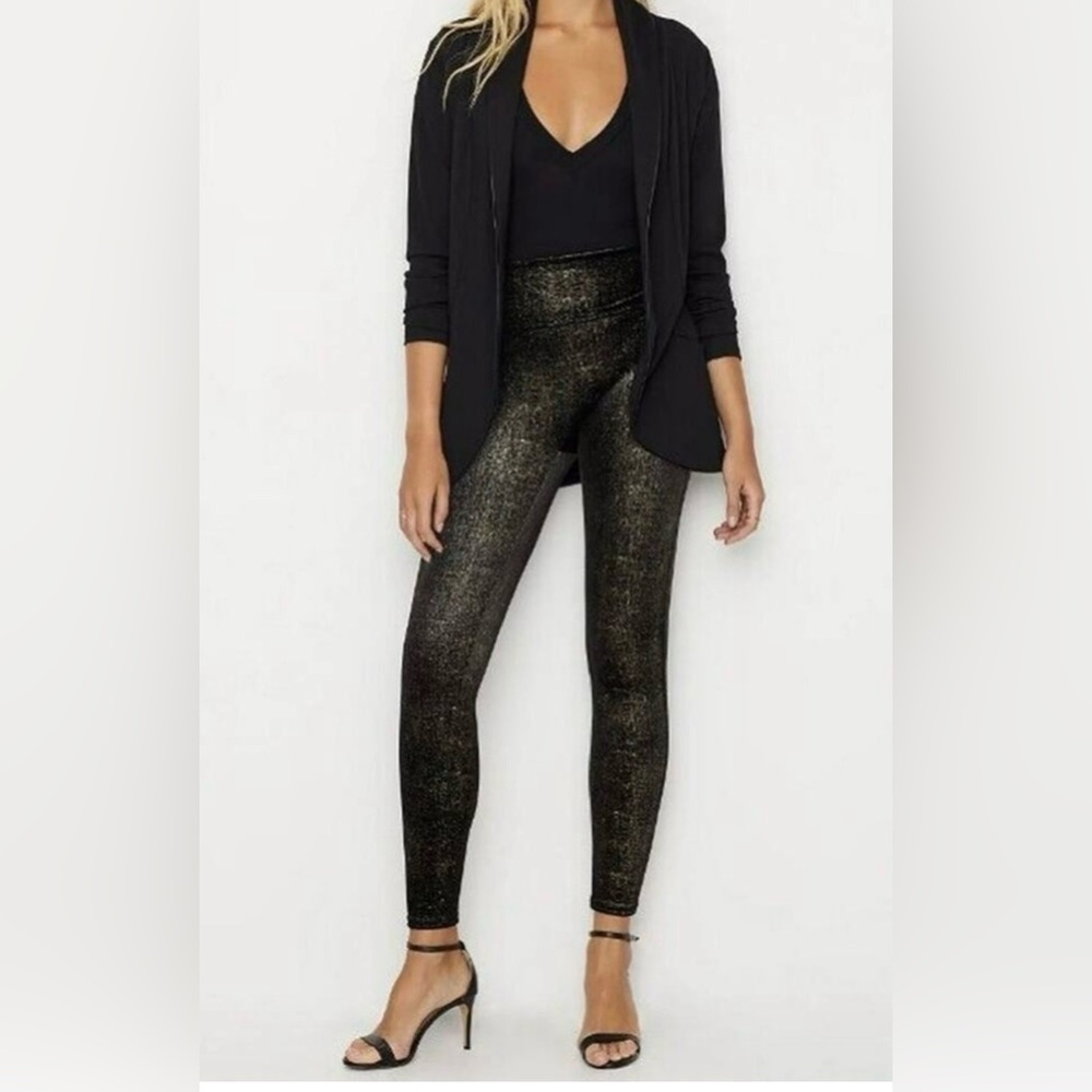 SPANX Black Metallic Sparkle Leggings